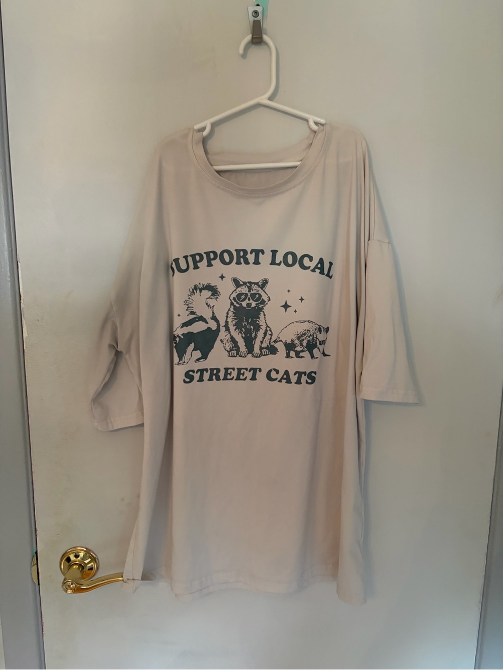 Support Local Street Cats Graphic Oversized T-Shirt size Large